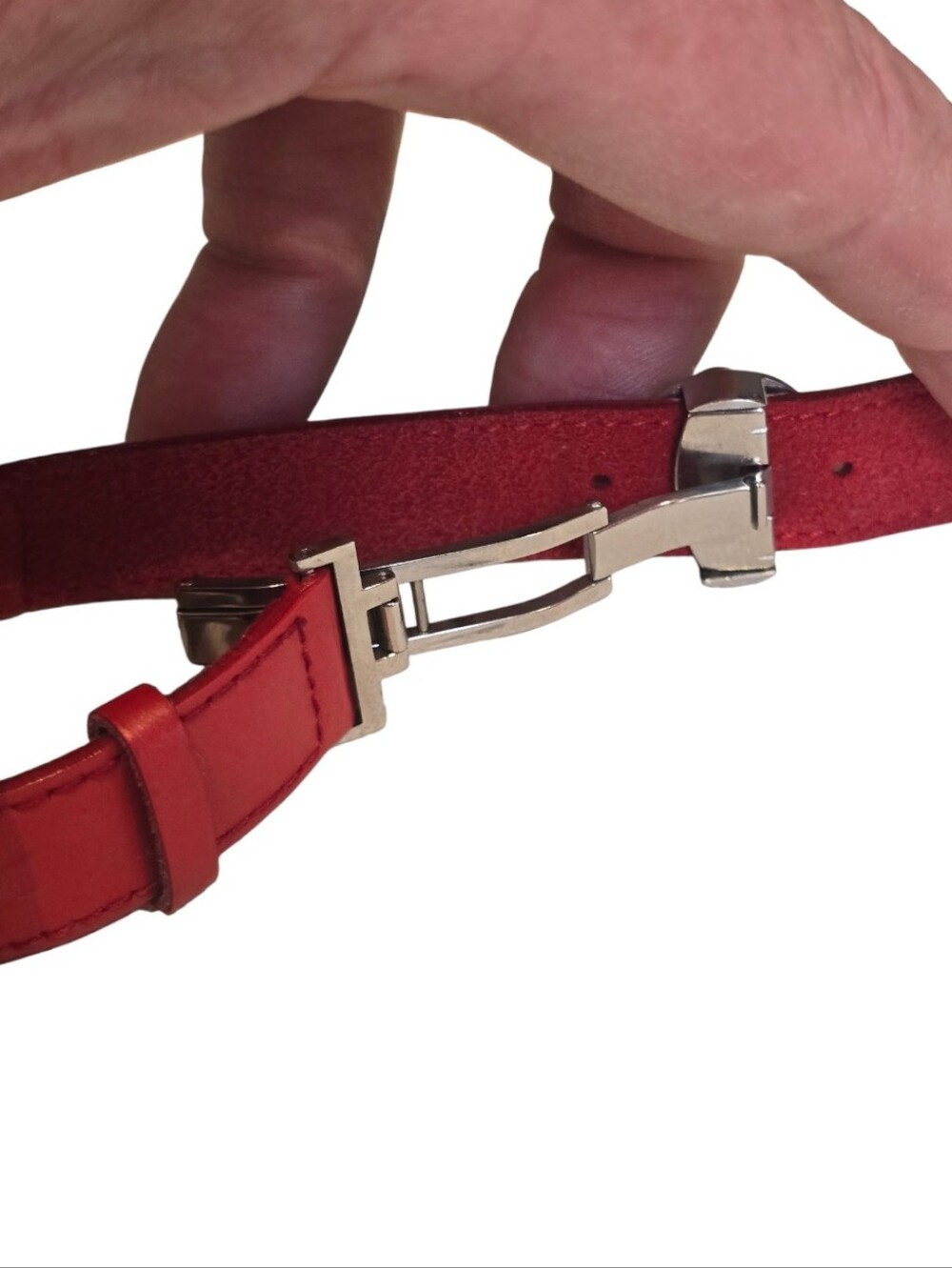 Louis Vuitton Wish Good Luck Red Silver Adjustable Leather Bracelet - Picture 8 of 14